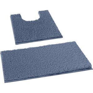 Bathroom Rugs Sets 2 Piece Washable, Luxury Chenille Bath Mat Set, Soft Plush